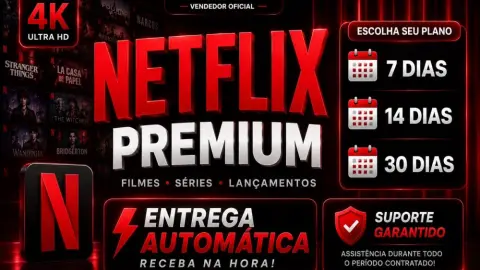 🎬 NETFLIX PREMIUM + BRINDE | ULTRA HD 4K | ⚡ ENTREGA AUTOMÁTICA 🚀