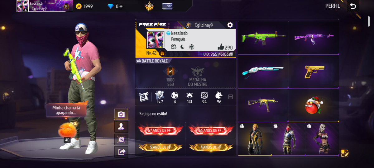 Imagem 2 de Conta free fire veterano 